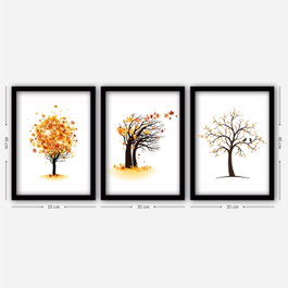 Wallity Cuadro Decorativo Enmarcado Desconocido de 3 Piezas